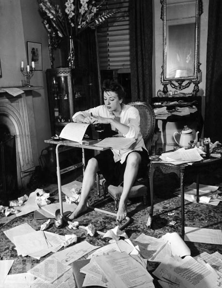 Gypsy Rose Lee allegedly hard at work on her mystery novel.